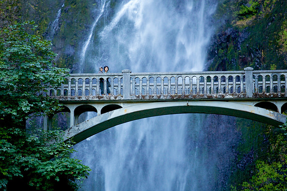 Mother and Son at Multnomah Falls